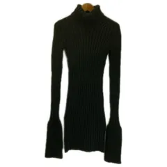 【中古】　Yohji Yamamoto　ワンピース　長袖　ロング丈　ハイネック　無地　ローゲージ　日本製　ドメスティック　古着　/2496のサムネイル