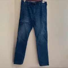 (^w^)b ワークマン　FieldCore エアロストレッチ デニムクライミングパンツ ウエストゴム　ボトムス　ストレッチ素材　ウェビングベルト付き　コットン　デニム　パンツ　ジーンズ　ジーパン　カジュアル　メンズ　アメカジ　Lサイズ  OM12560ON