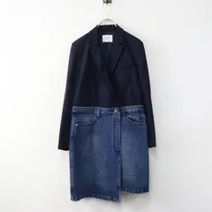アメリ AMERI VINTAGE デニムドッキングジャケット テーラード スカート S ネイビー×インディゴ／【2400014959383】のサムネイル