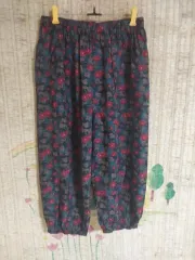新品)レーヨン 花柄ゴム ズボン