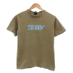 ステューシー STUSSY オールド OLD USA製 Tシャツ カットソー S カーキ 半袖 ロゴプリント 無地 ECD001 /MG 
