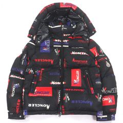 美品□MONCLER モンクレール WILSON GIUBBOTTO ロゴ総柄 ロゴワッペン