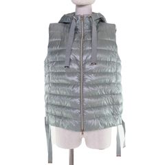 最終セール お値下げ MONCLER グリーン ダウンベスト フード付き