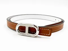 HERMES エルメス マイヨンH レディース リバーシブル ベルト 70 ブラウン ホワイト エプソン スイフト W刻印 新品同様のサムネイル