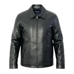 26e11 《美品》 NAUTICA ノーティカ レザージャケット サイズM / L相当 ブラック 本革 Leather Jackett18rのサムネイル