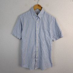 美品✨ラルフローレン リネン半袖ストライプボタンダウンシャツ L