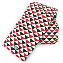 極美品△PRADA プラダ 2FS028 トライアングルロゴ フード付き 総柄 RE-NYLON ダウン マフラー レッド ブラック ホワイト 220×1800mm 正規品 レディースのサムネイル