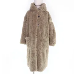 極美品☆TATRAS タトラス 23AW LTAT23A4973 NOLLEY’S ノーリーズ オーバーシルエット ボア コート ベージュ 2 正規品 レディースのサムネイル