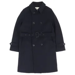 極美品△Mackintosh マッキントッシュ GM-079 ウール100％ ロゴボタン ベルト付き ダブル ロングコート ネイビー 34 英国製 正規品 メンズのサムネイル