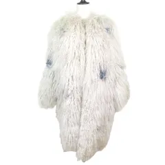 良品 MSGM エムエスジーエム 羊毛 ラムファー ボアコート ジャケット ビーズ装飾 オーバーシルエット 40 ベージュ レディース 古着 中古 USEDのサムネイル