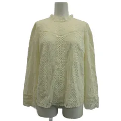 プロポーション ボディドレッシング PROPORTION BODY DRESSING ブラウス トップス 長袖 スタンドカラー 花柄 総レース 3 白 ホワイト /XZ ■GY58
