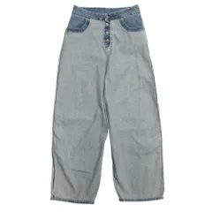 新品同様 MM6 エムエムシックス Maison Margiela 21aw メゾンマルジェラ インサイドアウト デニム パンツ ジーンズ ワイド 44 インディゴ メンズ レディース 古着 中古 USEDのサムネイル