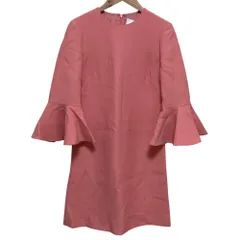 美品 VALENTINO ヴァレンティノ フレアスリーブ シルクブレンド ウール ワンピース サイズ36 ピンク レディース 古着 中古 USEDのサムネイル