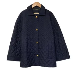 良品 ESCADA エスカーダ ステンカラー キルティングジャケットコート サイズ38 ネイビー レディース 古着 中古 USEDのサムネイル