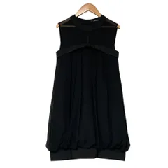 美品 FOXEY NEW YORK フォクシーニューヨーク シアー切替 ノースリーブ バルーンワンピース 26923 サイズ38 ブラック レディース 古着 中古 USEDのサムネイル