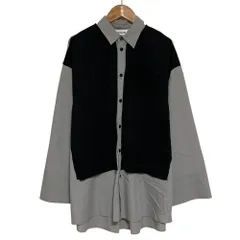 美品 25AW nagonstans ナゴンスタンス knit combination shirt シャツ 470IA430-2131 サイズM ブラック レディース 古着 中古 USEDのサムネイル