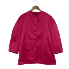 美品 DRAWER ドゥロワー グログランノーカラーコート ジャケット 6525-299-0883 サイズ36 ピンク レディース 古着 中古 USEDのサムネイル