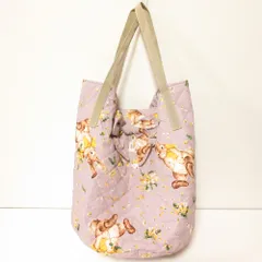 新品同様 PINK HOUSE ピンクハウス ミミモザラビット プリント キルティング トートバッグ パープル レディース 古着 中古 USED
