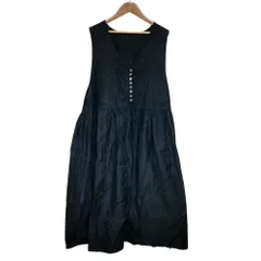 良品 nest Robe ネストローブ コットンサフィラン スリーブレスワンピース 01213-1077 サイズF ブラック レディース 古着 中古 USED