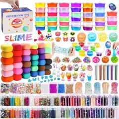 슬라임 키트 77 개 점토 DIY 수제 장난감 교육 장난감 넨드 세트 금붕어 냄비 구슬 선물 slime kit 어린이 대량 아이템 파트 소년 소녀 생일 크리스마스 선물 mi af5c810d