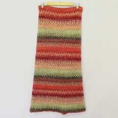 良品 MISSONI ミッソーニ ボーダー ニット スカート サイズ42 レッド グリーン ピンク レディース 古着 中古 USEDのサムネイル