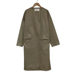 美品 ADORE アドーア ドライコンパクト ノーカラーコート サイズ38 ベージュ レディース 古着 中古 USEDのサムネイル