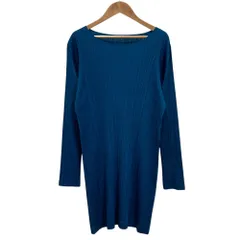 美品 PLEATS PLEASE プリーツプリーズ イッセイミヤケ ロングスリーブ チュニックワンピース PP71-JT123 サイズ4 ブルーグリーン レディース 古着 中古 USEDのサムネイル