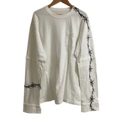 良品 sacai × Dr. Woo サカイ ドクターウー コラボ エンブロイダリー ロングスリーブ カットソー Tシャツ 1 ホワイト メンズ 古着 中古 USEDのサムネイル