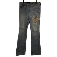 【中古】　VIVIENNE TAM　デニムパンツ　Gパン　ジーンズ　ボトムス　ジップフライ　刺しゅう　龍　ドラゴン　日本製　古着　/2496のサムネイル