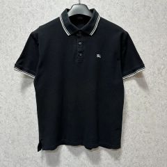 美品 バーバリー ブラックレーベル コットン ポロシャツ 3 トップス 黒