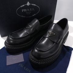 PRADA トライアングルロゴ ダブルチョコレート ローファー サイズ8