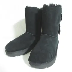 未使用 UGG アグ ベイリーボウ ムートンショートブーツ 1098075 サイズUS6 23cm ブラック レディース 古着 中古 USED