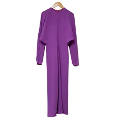美品 VICTORIA BECKHAM ヴィクトリアベッカム ロングスリーブ マキシドレス ワンピース サイズ38 パープル レディース 古着 中古 USEDのサムネイル