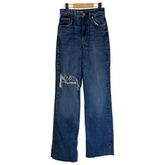 【中古】　ZARA　デニムパンツ　Gパン　ジップフライ　無地　ダメージ加工　切りっぱなし　古着　/2121
