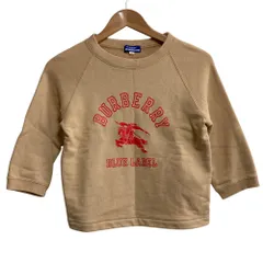 美品 BURBERRY BLUE LABEL バーバリーブルーレーベル ロゴプリント5分袖 スウェット サイズM ベージュ レディース 古着 中古 USEDのサムネイル
