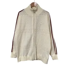 美品 23AW Ameri アメリ UND LACE KNIT LINE TOP ニットブルゾン トラックジャケット サイズF アイボリー レディース 古着 中古 USEDのサムネイル