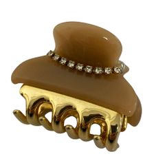 美品】acca ヘアクリップ 2個セット ベージュ ゴールド ラインストーン