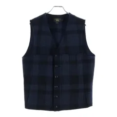 RRL (ダブルアールエル) マッキーノ ウール 針シンチ バッファローチェック ベスト ネイビーのサムネイル