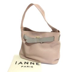 IANNE グレージュ レザー ショルダーバッグ 保存袋付き - メルカリ