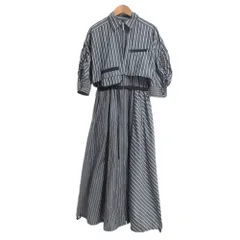 美品 24SS AULA AILA アウラアイラ WAIST DRAWSTRING SHIRT ONE-PIECE シャツワンピース サイズ0 チャコールグレー レディース 古着 中古 USEDのサムネイル