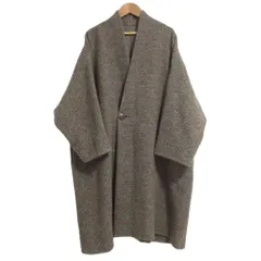 美品 JURGEN LEHL ヨーガンレール ウールツイード ショールカラーコート Mサイズ ブラウン レディース 古着 中古 USEDのサムネイル