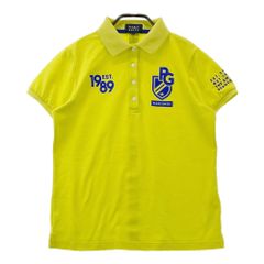 サイズ：1 PEARLY GATES パーリーゲイツ  ラバーロゴ 半袖ポロシャツ  イエロー系 [240101497876] ゴルフウェア レディース ストスト サイズ：1 PEARLY GATES パーリーゲイツ 半袖ポロシャツ イエロー系