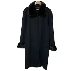 美品 LORITTI ロリッティ ミンクファー付きカシミヤコート M ブラック レディース 古着 中古 USEDのサムネイル