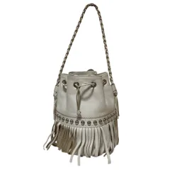 美品 J&M DAVIDSON ジェイアンドエムデヴィッドソン ドゥロワー別注 スタッズ カーニバル ハンドバッグ ホワイト レディース 古着 中古 USED