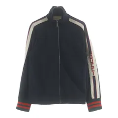 GUCCI (グッチ) ロゴ サイドライン テクニカルジャージ トラックジャケット ブラック コットン #S 474634のサムネイル