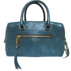 美品 MARC JACOBS マークジェイコブス レザー ミニボストンバッグ トートバッグ ハンドバッグ グリーン レディース 古着 中古 USED