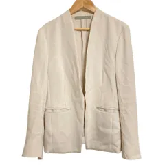 良品 theory luxe セオリーリュクス LIVE DONNA2S ノーカラージャケット サイズ40 ライトベージュ レディース 古着 中古 USED