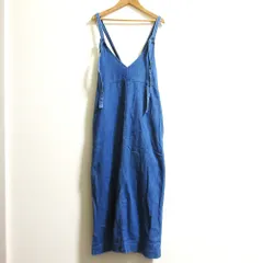 美品 YANUK ヤヌーク リラックスサロペットスカート 57122315 サイズF ブルー レディース 古着 中古 USEDのサムネイル