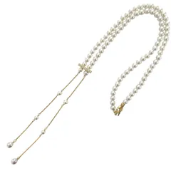 新品同様 ANAYI アナイ パールバーコンビネックレス オフホワイト×ゴールドカラー レディース 古着 中古 USEDのサムネイル