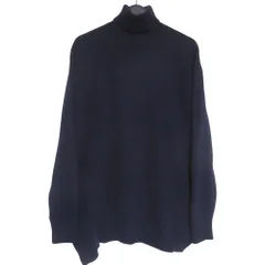 良品 Yohji Yamamoto POUR HOMME ヨウジヤマモトプールオム ヴィンテージ タートルネック 前後差 スリット ニットセーター M ネイビー メンズ 古着 中古 USEDのサムネイル